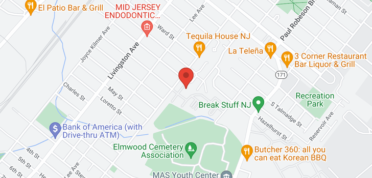 map of 414 Birch Court, New Brunswick NJ 08901